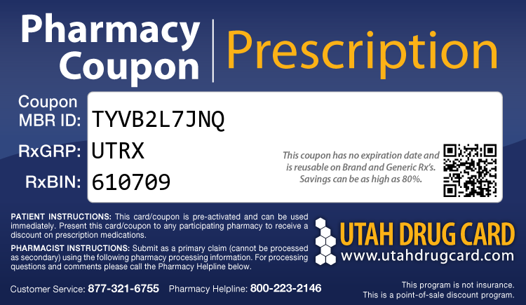 Utah Drug Card - Free Prescription Drug Coupon Card